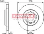 KAMOKA 1031854 тормозной диск на SKODA OCTAVIA (1U2)