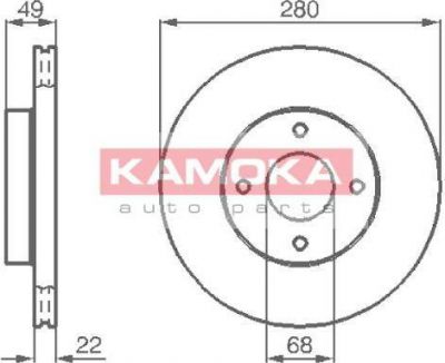 KAMOKA 1031918 тормозной диск на NISSAN PRIMERA Traveller (WP11)