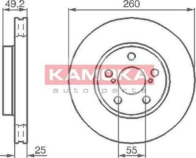 KAMOKA 1032128 тормозной диск на TOYOTA AVENSIS (_T22_)
