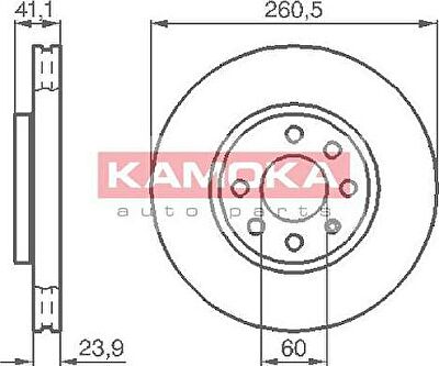 KAMOKA 1032262 тормозной диск на OPEL COMBO Tour