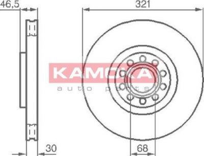 KAMOKA 1032332 тормозной диск на AUDI A6 Avant (4B5, C5)