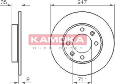 KAMOKA 1032356 тормозной диск на PEUGEOT PARTNER фургон (5)