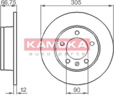 KAMOKA 1032544 тормозной диск на OPEL MOVANO Combi (J9)