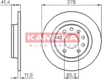 KAMOKA 1032576 тормозной диск на SAAB 9-3 (YS3F)