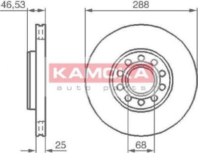 KAMOKA 1033354 тормозной диск на SKODA SUPERB (3U4)