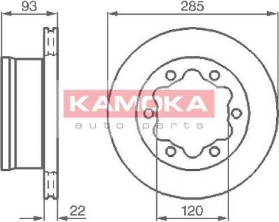 KAMOKA 103382 тормозной диск на MERCEDES-BENZ SPRINTER 4-t фургон (904)