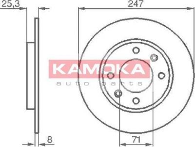 KAMOKA 103488 тормозной диск на PEUGEOT 306 (7B, N3, N5)