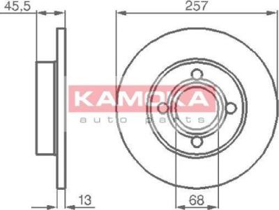 KAMOKA 10396 тормозной диск на AUDI 80 (89, 89Q, 8A, B3)