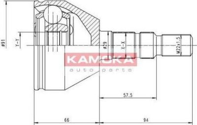 KAMOKA 6037 Шарнирный комплект, приводной вал