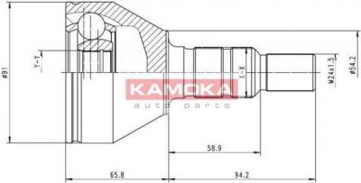 KAMOKA 6039 Шарнирный комплект, приводной вал