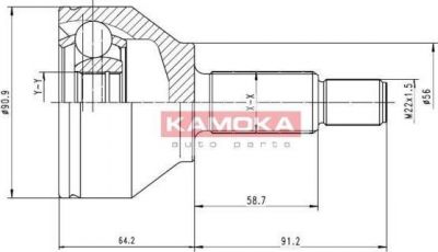 KAMOKA 6040 Шарнирный комплект, приводной вал