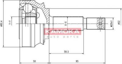 KAMOKA 6078 шарнирный комплект, приводной вал на OPEL ASCONA C Наклонная задняя часть (84_, 89_)