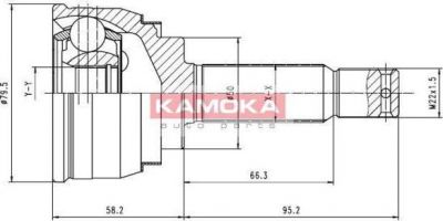 KAMOKA 6088 Шарнирный комплект, приводной вал