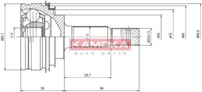 KAMOKA 6100 шарнирный комплект, приводной вал на TOYOTA COROLLA Station Wagon (_E9_)