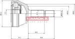KAMOKA 6158 шарнирный комплект, приводной вал на VW POLO купе (86C, 80)