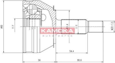 KAMOKA 6190 Шарнирный комплект, приводной вал