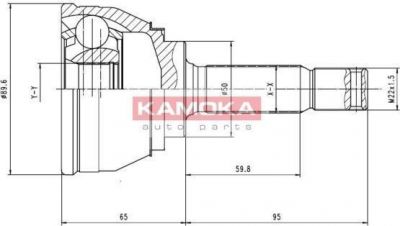 KAMOKA 6248 шарнирный комплект, приводной вал на HYUNDAI S COUPE (SLC)