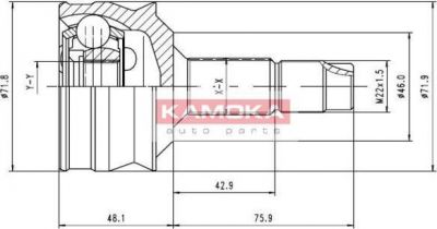 KAMOKA 6258 Шарнирный комплект, приводной вал