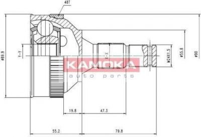 KAMOKA 6420 Шарнирный комплект, приводной вал