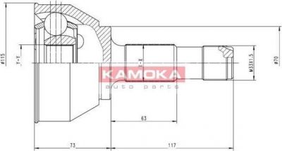 KAMOKA 6556 Шарнирный комплект, приводной вал