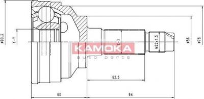 KAMOKA 6558 шарнирный комплект, приводной вал на MAZDA 626 III (GD)