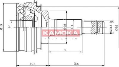 KAMOKA 6592 Шарнирный комплект, приводной вал