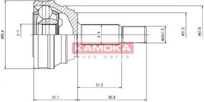 KAMOKA 6614 Шарнирный комплект, приводной вал