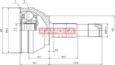 KAMOKA 6706 Шарнирный комплект, приводной вал