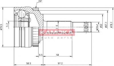 KAMOKA 6718 Шарнирный комплект, приводной вал