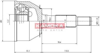 KAMOKA 6732 шарнирный комплект, приводной вал на RENAULT TRAFIC фургон (TXX)