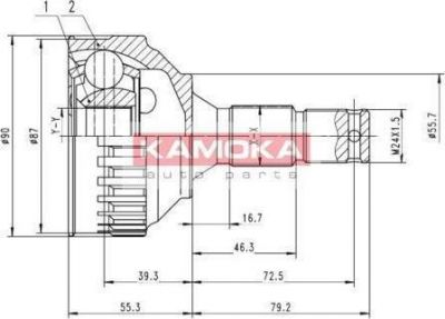 KAMOKA 6924 шарнирный комплект, приводной вал на PEUGEOT 306 (7B, N3, N5)