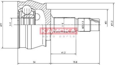 KAMOKA 6964 Шарнирный комплект, приводной вал