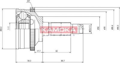 KAMOKA 6992 Шарнирный комплект, приводной вал