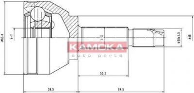 KAMOKA 7008 шарнирный комплект, приводной вал на FIAT UNO (146A/E)