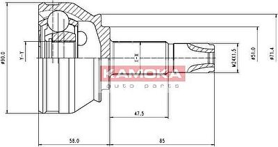 KAMOKA 7036 Шарнирный комплект, приводной вал