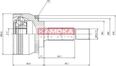 KAMOKA 7056 Шарнирный комплект, приводной вал