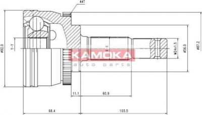 KAMOKA 7080 Шарнирный комплект, приводной вал