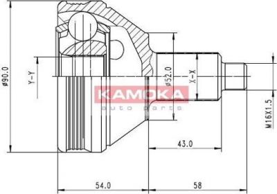 KAMOKA 7086 шарнирный комплект, приводной вал на VW POLO (9N_)