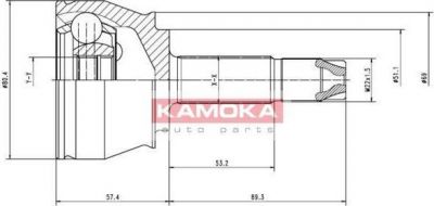 KAMOKA 7136 шарнирный комплект, приводной вал на FIAT DOBLO вэн (223, 119)