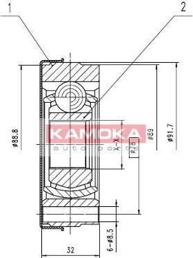 KAMOKA 8010 Шарнирный комплект, приводной вал