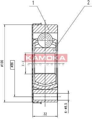 KAMOKA 8094 шарнирный комплект, приводной вал на VW TRANSPORTER III автобус