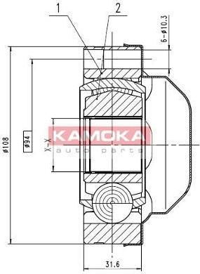 KAMOKA 8713 шарнирный комплект, приводной вал на VW MULTIVAN V (7HM, 7HN, 7HF, 7EF, 7EM, 7EN)