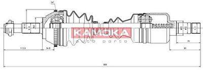 KAMOKA CT1138915A приводной вал на PEUGEOT BOXER фургон (230L)