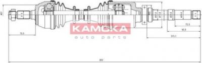 KAMOKA CT1138953 приводной вал на PEUGEOT 205 II (20A/C)