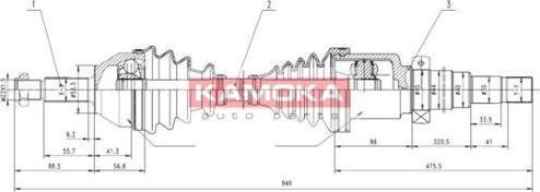 KAMOKA FD1138928 приводной вал на FORD FOCUS (DAW, DBW)