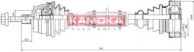 KAMOKA VW1138931 приводной вал на VW PASSAT Variant (3B6)