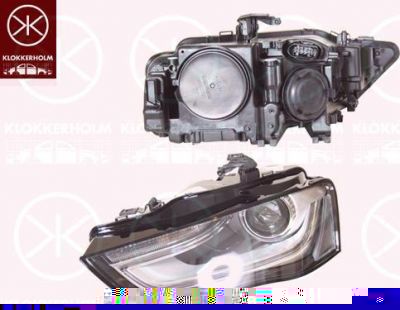 KLOKKERHOLM 00290185A1 основная фара на AUDI A4 Avant (8K5, B8)
