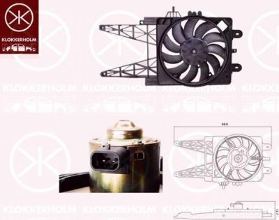 KLOKKERHOLM 2023307523 вентилятор, охлаждение двигателя на FIAT PUNTO (188)