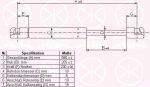 KLOKKERHOLM 35172800 газовая пружина, капот на MERCEDES-BENZ S-CLASS (W220)