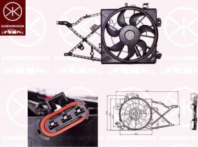 KLOKKERHOLM 50772602 вентилятор, охлаждение двигателя на OPEL VECTRA B универсал (31_)